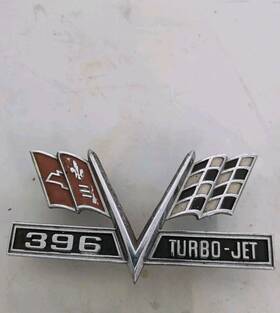 3871057 Chevrolet 1965 -67 Chevelle 396 Turbo Jet Fender Emblem