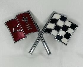 3872929-66 Chevrolet C2 Corvette 1965-66 Hood Flags Front Nose Emblem Original Gm
