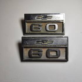 3874045 Chevrolet 1964-1966 Chevy Truck C60 Fender Emblems Badge Original Oem Gm
