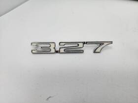 3927434 Chevrolet Vintage 327 Chrome Emblem Badge Metal 2-stud Oem Silver Trim