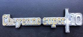 6273134 Chevrolet 1973-76 Chevy Truck Cheyenne Super 10 Fender Emblem Metal Oem