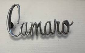 974594 Chevrolet Chevy Camaro Emblem Vintage Metal Oem Script Silver Tone Bolts