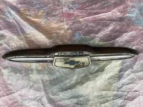 P3702730c-3 Chevrolet 1954 Automobile Metal Chrome Hood Emblem Bezel Shield With Bowtie
