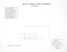 Kw821 Chq - Classic Headquarters 1967-69 Pontiac Firebird Inch 400 Deck Lid Emblem Template