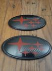 Chr1 Subaru New Wrx Sti Front Rear Carbon Fiber Emblems Blk