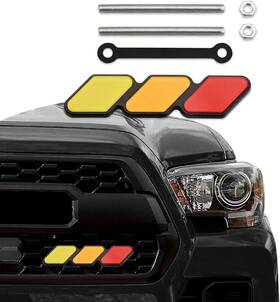 Qp9005  Chrymum Trd Grille Decor Badge 3-color Upgrade Emblem Insert Yellow Orange Red