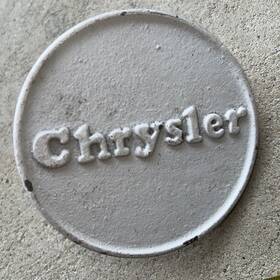1070831 Chrysler Original 1940s 1950s Cast Iron Plate Car Truck Vtg