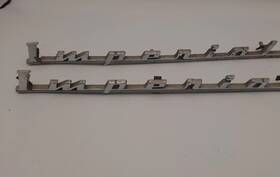 1371952 Chrysler 2 1951-53 Imperial Fender Emblems With Pins 14 Inch Long