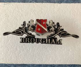 3506456 Chrysler 1972-3 New Yorker Brougham Emblem Chrome/blk/red 4-5/8 Inch Unused