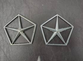4238524 Chrysler 2x Oem Chrome Metal Star Emblem Badge Logo Nameplate Ornament