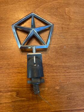 4576119 Chrysler Vintage Pentastar Hood Ornament Emblem Oem Classic Mopar 1980s