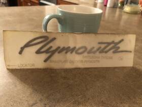 4805368aa Chrysler Plymouth Nameplate Stick On Chrome Deck Lid Door 9-1/2 Inch Long