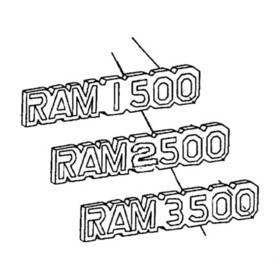 5en62pr4ab Chrysler Nameplate. Front Door. Ram 2500. Diagram 1 For