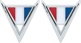 200057a Classic Industries 1964 Impala Bel Air Biscayne 283 Inch V Front Fender Emblems Pair