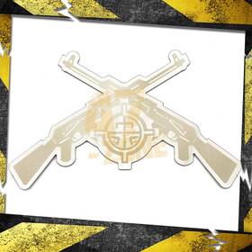 47-cbk-emb-1173 Cobra-tek Dual Rifle Emblem Badge Decal Sticker 3d Polished Stainless Steel Layer