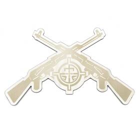 Cbk-emb-1173 Cobra-tek Dual Rifle Emblem Badge Decal Sticker 3d Polished Stainless Steel Layer