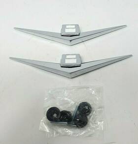 55-25621 Counterpart Chevrolet Chevy Truck Inch V8 Front Fender Side Emblem Set 1955 2nd Series - 1956