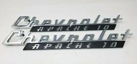 60-16721 Counterpart 1960 Chevrolet Chevy Truck Apache 10 Chrome Fender Emblems