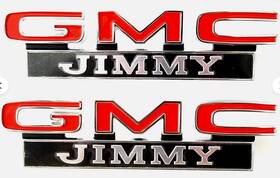 71-16721-gj Counterpart Gmc C/k K/5 Jimmy Lh And Rh Fender Emblems Pair With Fasteners 1971-1972