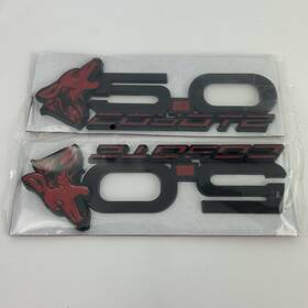 V4-coyfend-r Coyote Badge Shop 5.0 Fender Emblem Kit Red With Black Mustang F150 Bronco