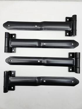Ctw 679771153620 Black Aluminum Cargo Trailer Rv Door 16 Inch Strap Hinges / 4 Pack Offset Bent Hi