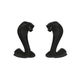 F4ss-16228-bc Daniel Carpenter 1994-04 Ford Mustang Cobra Fender Emblems Black Chrome