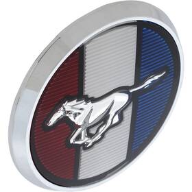 16850k Daniel Carpenter Mustang 1979-81 Ford Hood Emblem Chrome Red White And Blue With Running Pony