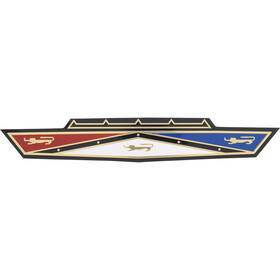 8213u Dennis Carpenter 1963 Ford Galaxy Hood Pull Grille Emblem Insert Red White And Blue Crest With 3