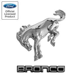 E2tz-16228-c Dennis Carpenter 2021-2026 Ford Bronco Classic Style Chrome Name Badge And Bucking Emblems