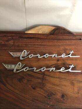 1902682 Dodge 1959 Coronet Fender Emblems Badges Chrome Trim Molding Scripts