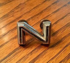 2840624 Dodge Vintage Letter N Coronet Oem Metal Emblem Ornament 4804