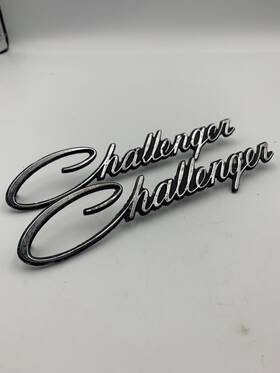 3445224 Dodge 94200 Lot Of 2 1970-1974 Challenger Script Emblems With Pins #5