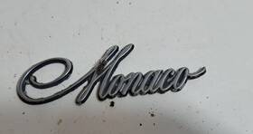 41890 Dodge Vtg 1970s Monaco Car Vehicle Script Emblem Badge