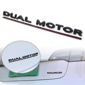 Dual Motor Decals 3d Rear Trunk Sticker Emblems Fit Tesla Model 3 Black Abs Usa