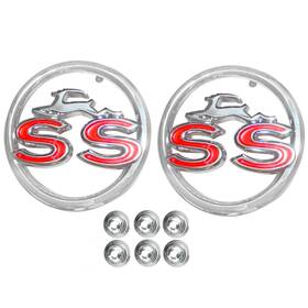 Em1703 Dynacorn 1963 Chevrolet Impala Ss Quarter Panel Emblems Chrome Metal With Nuts Pair Rh Lh