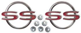 Em1705 Dynacorn Chevy Impala Emblem Quarter Panel Ss Pair 1964