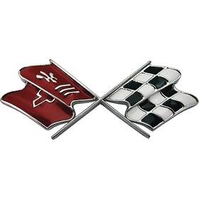 Crvt1078 Ec Products 1969-73 Chevrolet Corvette Fuel/gas Door Lid Emblem-cross Flags 2-1/4 Inch