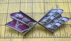 E11700 Ec Products 1969-1973 Corvette Emblem Fuel Door Cross Flag Gm C3