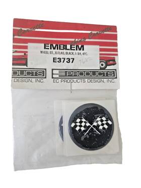 E3737 Ecprocucts #e3737 76-82 Corvette Cross Flag Black Emblems New Set Of 4 By Ec Products
