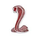 Em1270rd-lh-ind Paradise Ford Mustang Cobra Snake Red Chrome Lh Fender Emblem