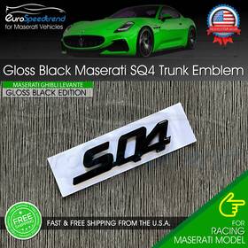 670101231 Eurospeedtrend Maserati Sq4 Gloss Black Emblem 3d Trunk Logo Badge For Ghibli Quattroporte