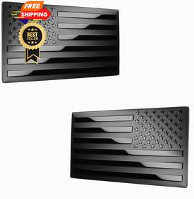Ablt243342al Everhitch Usa American Metal Flag Auto 5 Inch X3 Black - 2 Pack Forward And Reverse Set
