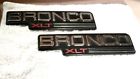 F2tb-16b114-na Ford Bronco Xlt Fender Emblems Badges Chrome Black Red Set