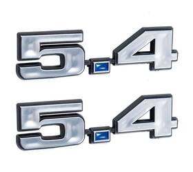 5.4-s-b Factory Muscle Parts Ford Mustang 5.4 331 Stroker Engine Emblems Chrome And Blue 4.75 Inch X 1.25 - Pair