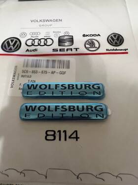 1hm853675bk Factory/oem 2 X Genuine For Jetta Wolfsburg Edition Side Emblem Logo Badge Decal