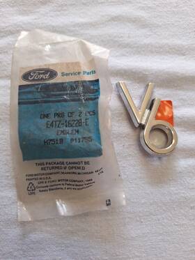 E4tz-16228-e Factory/oem Ford Ranger Bronco Ii 1985-1988 Nos V6 Fender Emblem