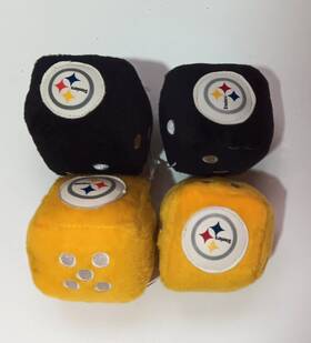31994 Fanmats Pittsburgh Steelers Nfl Team Fuzzy Dice Two Pair Black And Gold