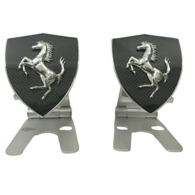 70004933 Ferrari F12 Berlinetta Carbon Fiber Fender Shield Badge Emblem Black X2 Genuine