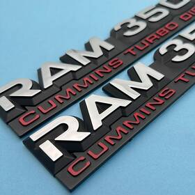 55295314 Fits For Dodge 3500 Models 2x Front Door Side Emblems Ram Cummins Turbo Diesel Left And Right Badges