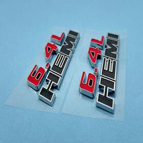 68146064 Fits For Dodge Jeep Chrysler Models 2x 3d Fender Side 6.4 Liter Emblems Ram 2500 3500 6.4l Hemi Badges Black Red
